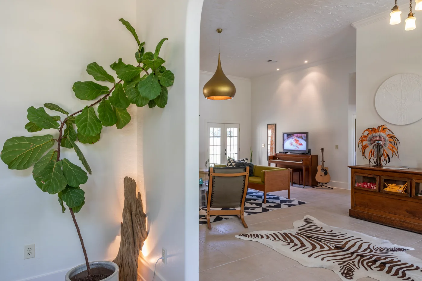 Inside the Martindale Schoolhouse, a five bedroom villa that sleeps 14
