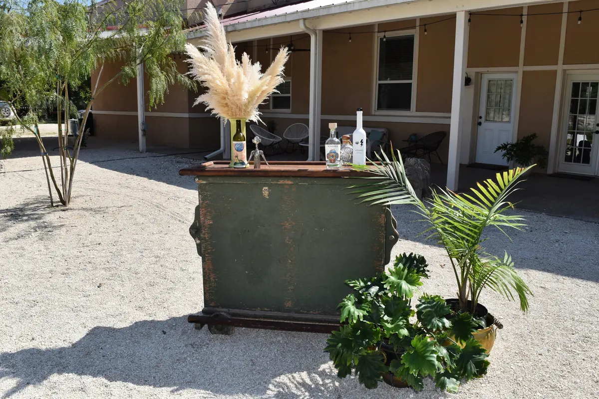 Vintage Chippy Paint Bar, Recess Rentals at the Martindale Schoolhouse