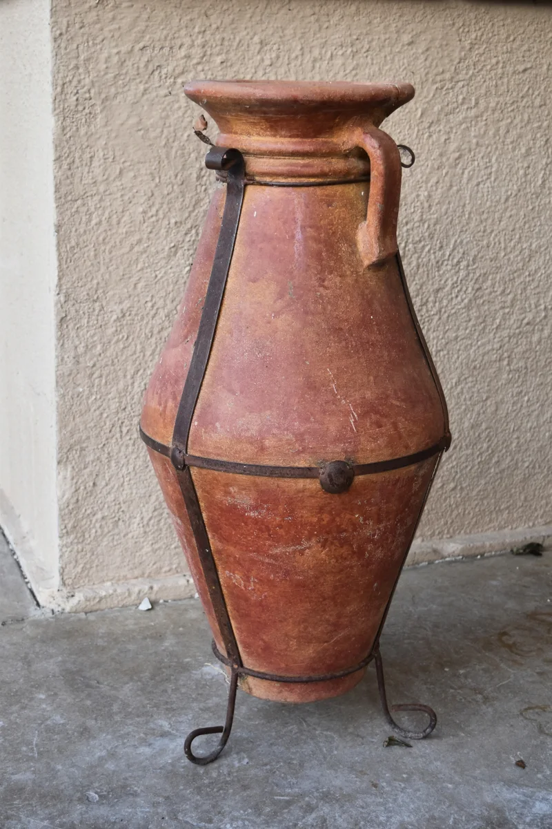 Terracotta Vase with Stand, Recess Rentals at the Martindale Schoolhouse