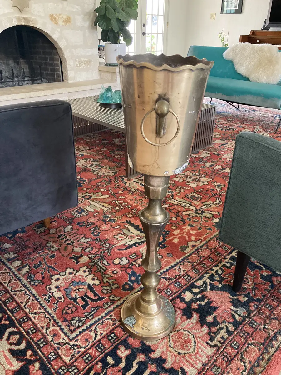 Vintage Brass Champagne Stand, Recess Rentals at the Martindale Schoolhouse